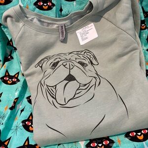 Crew neck sweatshirt with bulldog design NWT